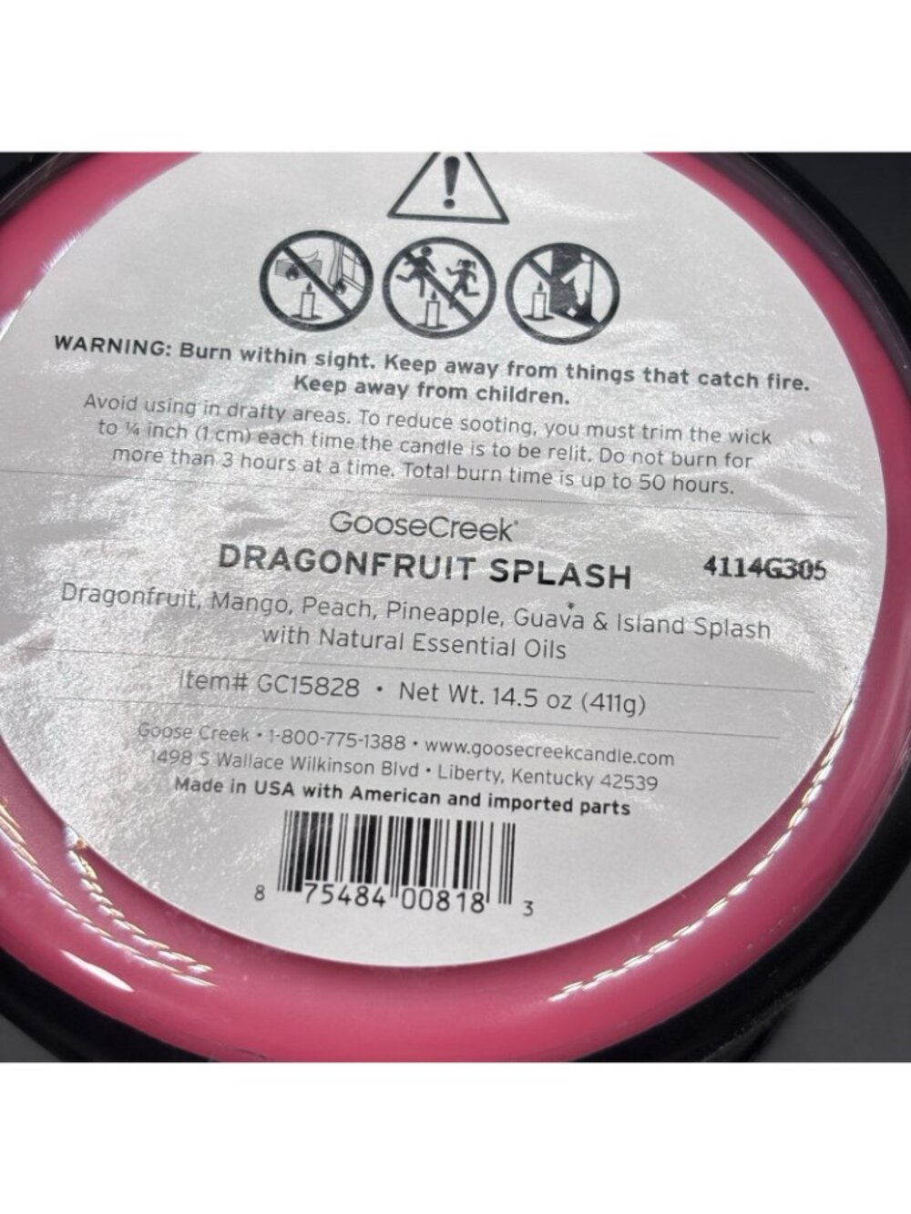 Goose Creek Dragon Fruit Splash 3 Wick Jar Candle 14.5 oz Mango Peach Guava Pink - Picture 13 of 15